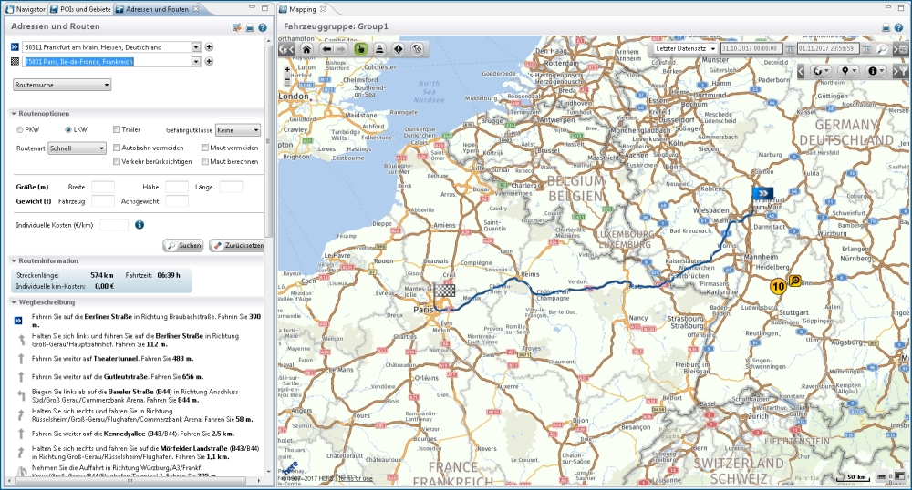 Die Routenplanung im Mapping